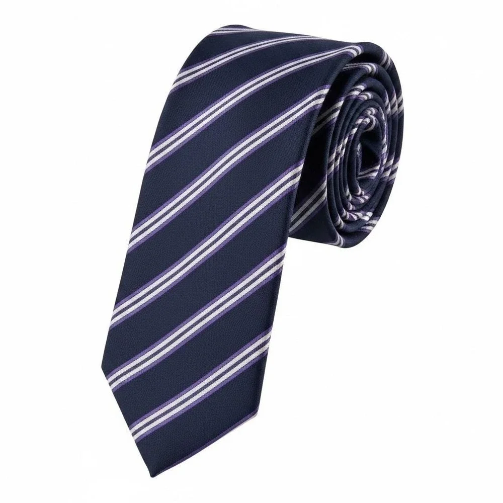 Black Brown 1826 Necktie Navy Blue Purple Striped Silk Formal Business Men OS